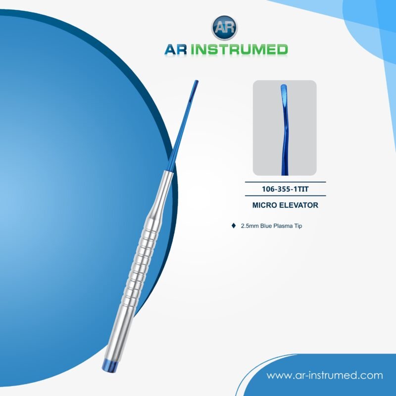 AR INSTRUMED mini root elevator 2.5mm blue plasma tip stainless steel curved UK dental root elevation instrument silicone handle tool