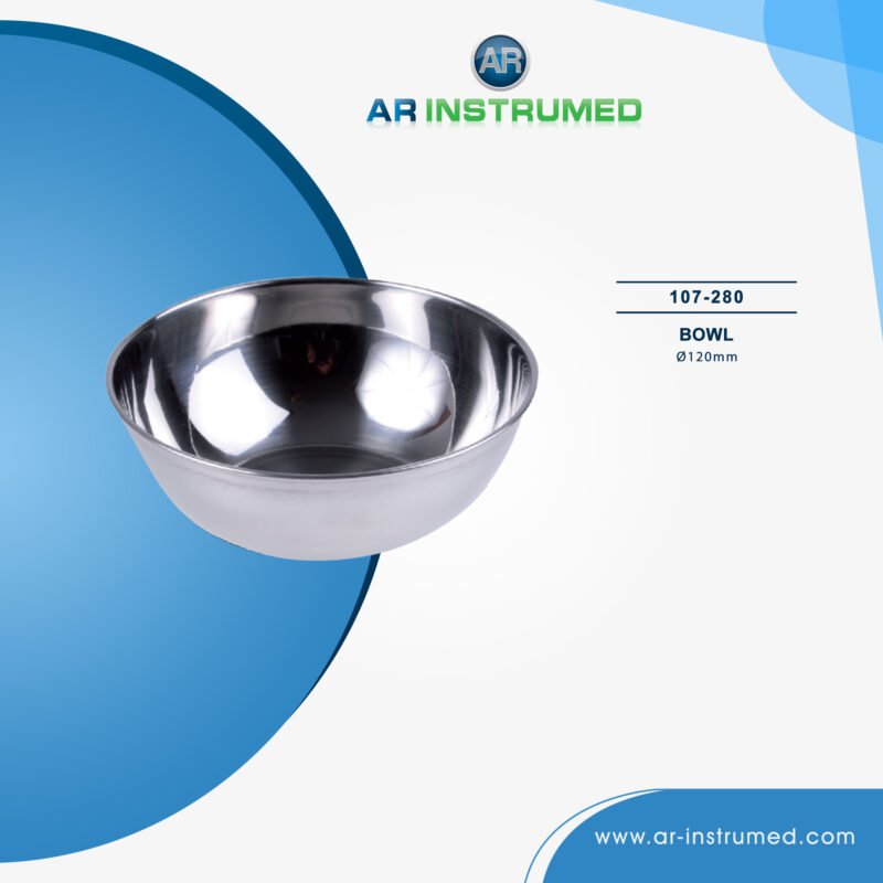 AR INSTRUMED dental lab mixing bowl stainless steel UK polished finish non stick interior ergonomic grip alginate plaster mixing bowl dental laboratory UK instrument