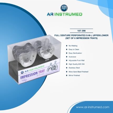 AR INSTRUMED 6 piece dental impression tray set stainless steel UK dental instrument perforated handle impression trays orthodontic tool