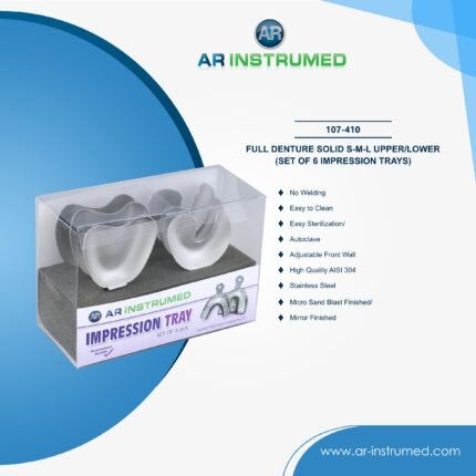 AR INSTRUMED 6 piece dental impression tray set stainless steel UK dental instrument rim lock perforated trays orthodontic impression tool