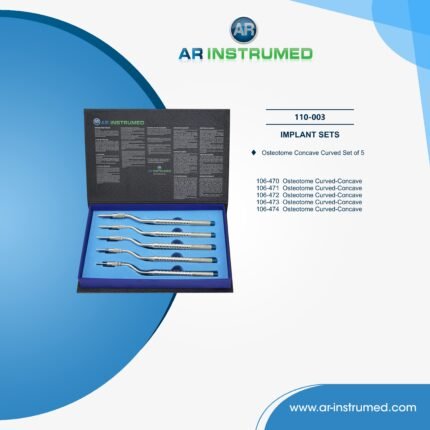 AR INSTRUMED dental straight osteotomes set stainless steel UK dental instrument curved concave tip implant sinus lift bone condensation tool