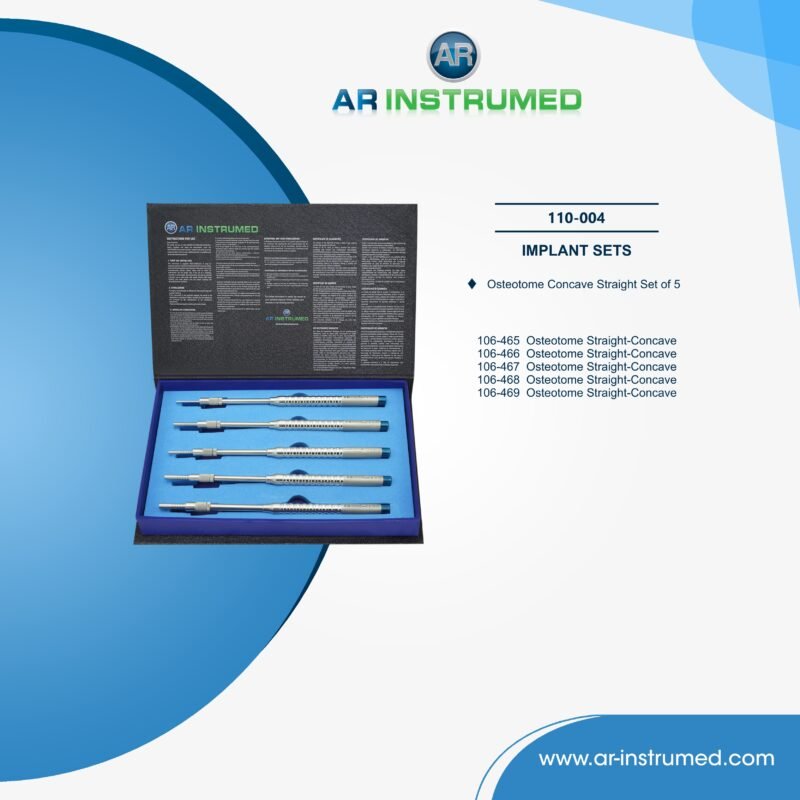 AR INSTRUMED dental straight osteotomes set stainless steel UK dental instrument straight concave tip implant sinus lift bone condensation tool