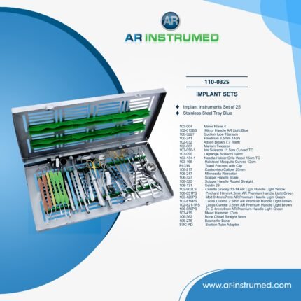 AR INSTRUMED 25 PCS surgical implant instruments set stainless steel UK dental instrument implant surgery orthodontic procedure tool kit