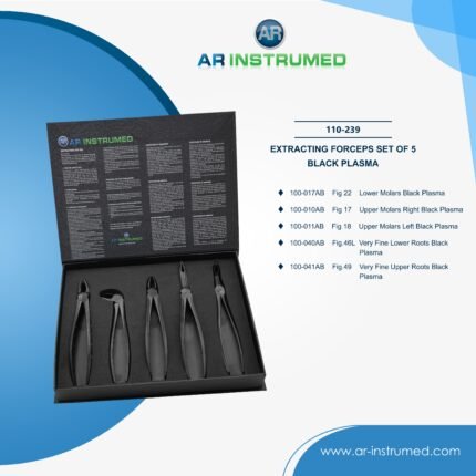 AR INSTRUMED 5 pcs adult dental extracting forceps set stainless steel black coated UK dental instruments set tooth extraction tools